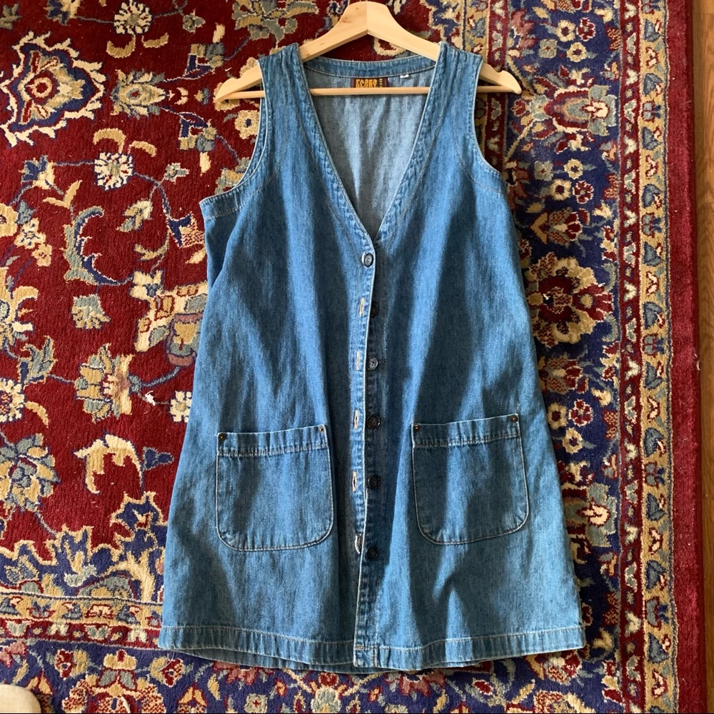 Vintage 90’s blue denim faded glory mini dress